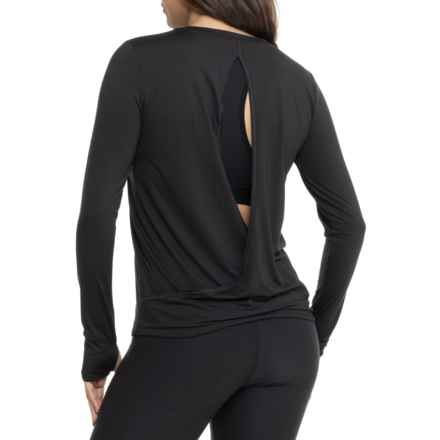 Butter Soft Wrap Back T-Shirt - Long Sleeve in Very Black