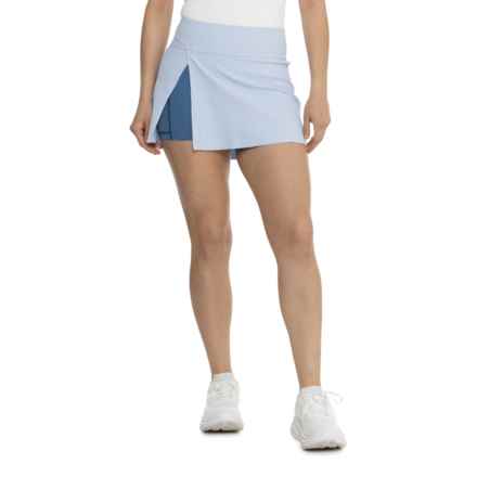Contour Ribbed Front Slit Skort in Oxford