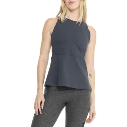 Peplum Shelf Bra Tank Top in Dark Storm