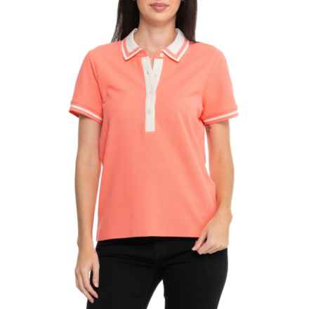 Spartina 449 Alina Pique Polo Shirt - Short Sleeve in Shell Pink