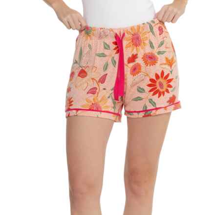 Spartina 449 Botanic Garden Pajama Shorts in Boho Floral Peach