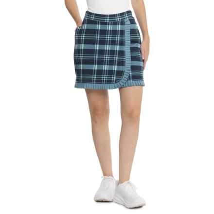 Spartina 449 Clara Jersey Wrap Skort in Plaid Bluestone