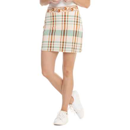 Spartina 449 Matilda Bi-Stretch Skort in Plaid Cream