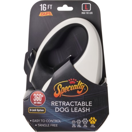 Speciality Retractable Dog Leash - 16’ in White