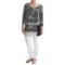 9070N_3 Specially made Chiffon Knit Hybrid Shirt - 3/4 Sleeve (For Women)