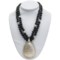 8601F_2 Specially made Double-Row Beaded Pendant Necklace