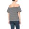 308XG_2 Specially made Striped Flutter-Sleeve Shirt - Short Sleeve (For Women)