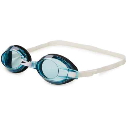 Speedo Amalfi Swim Goggles (For Men and Women) in Black/Celeste