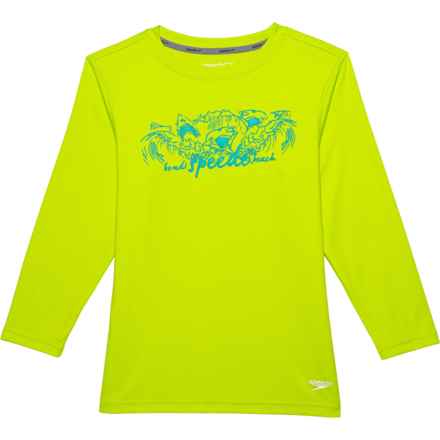 Speedo Big Boys Graphic Swim Shirt - UPF 50+, Long Sleeve in Acid Lime