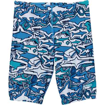 Speedo Big Boys Print Jammer Swimsuit - UPF 50+ in Blue