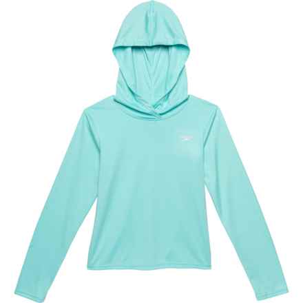 Speedo Big Girls Hooded Rash Guard - UPF 50+, Long Sleeve in Green