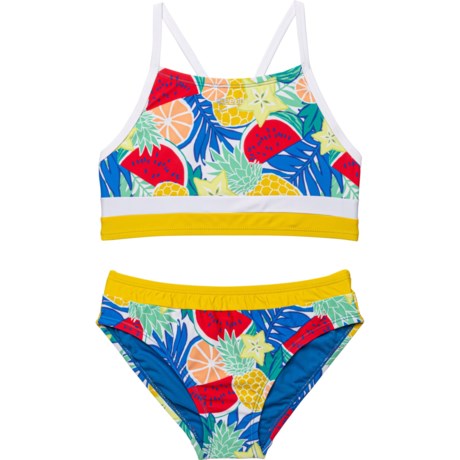 Speedo Big Girls Print Block Bikini Set - UPF 50+ - Save 50%