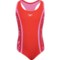 Speedo Big Girls Print Splice Racerback One-Piece Swimsuit - UPF 50+ in Bittersweet Red