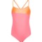 Speedo Big Girls Shimmer Color-Block One-Piece Swimsuit - UPF 50+ in Coral Paradise