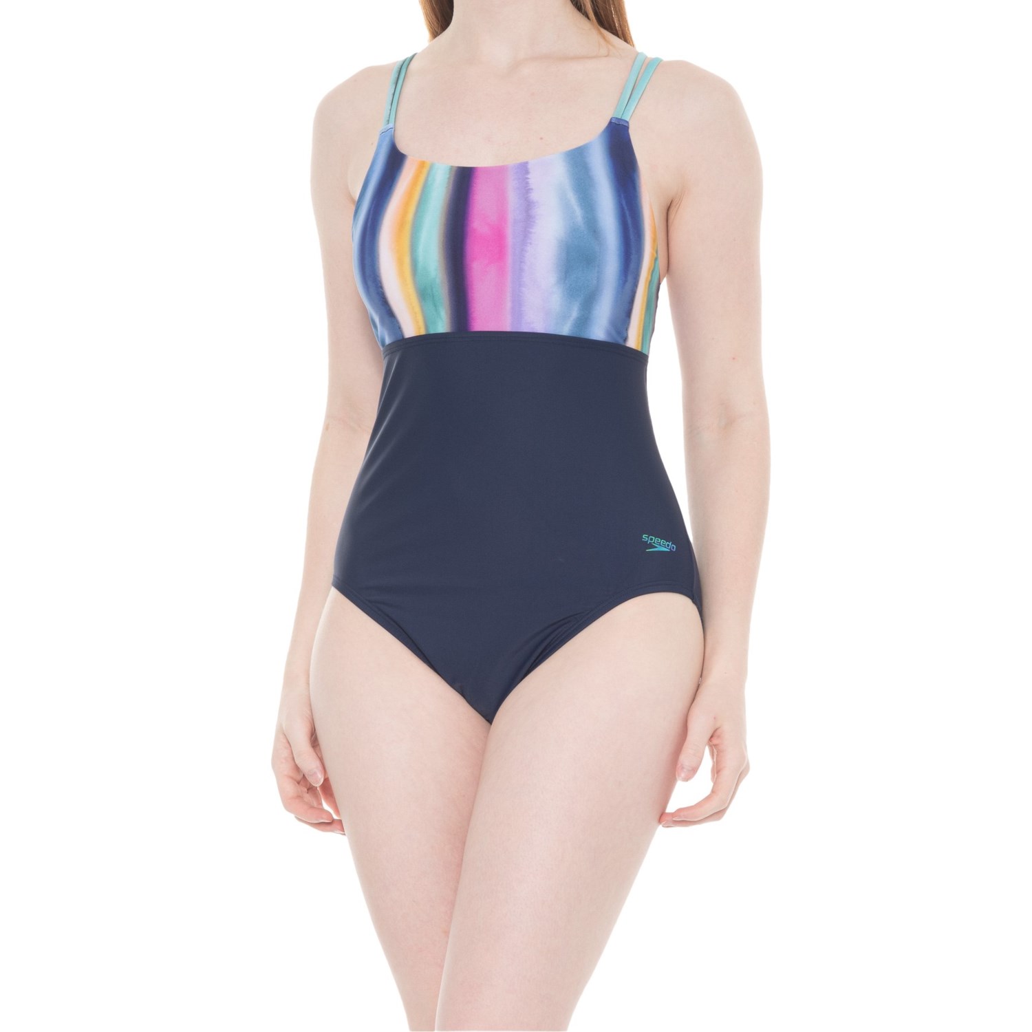 Speedo Double-Strap One-Piece Swimsuit - UPF 50+ - Save 55%