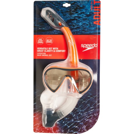Speedo Expedition Swim Mask and Snorkel Combo in Oriole/Grey