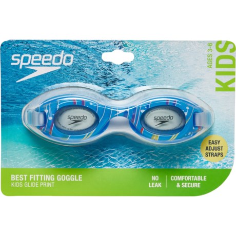 Speedo Glide Print Swim Goggles (For Boys and Girls) in Blue