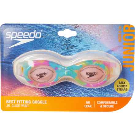 Speedo Junior Glide Print Swim Goggles (For Boys and Girls) in White