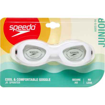 Speedo Junior Sprinter Swim Goggles (For Boys and Girls) in White