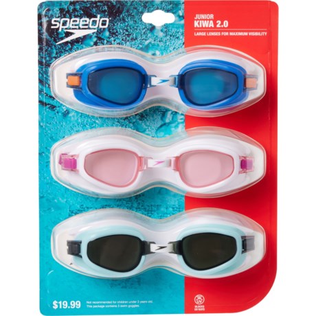 Speedo Kiaweh 2.0 Junior Swim Goggles - 3-Pack (For Boys and Girls) in Multi