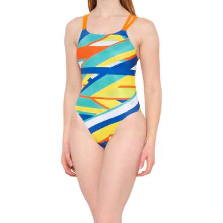 Speedo Printed Double-Strap 750 One-Piece Swimsuit in Multi
