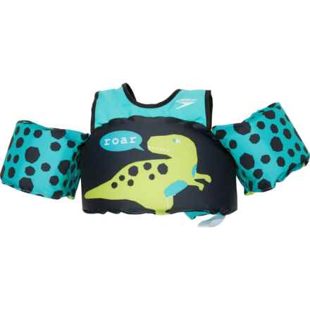 Speedo Splash Jammer Type V PFD Floatie Vest (For Boys and Girls) in Blue/Green Dinosaur