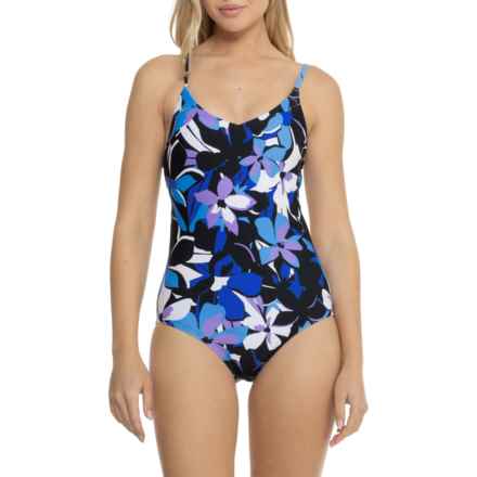 Speedo Thin Strap One-Piece Swimsuit in Azure Blue Floral