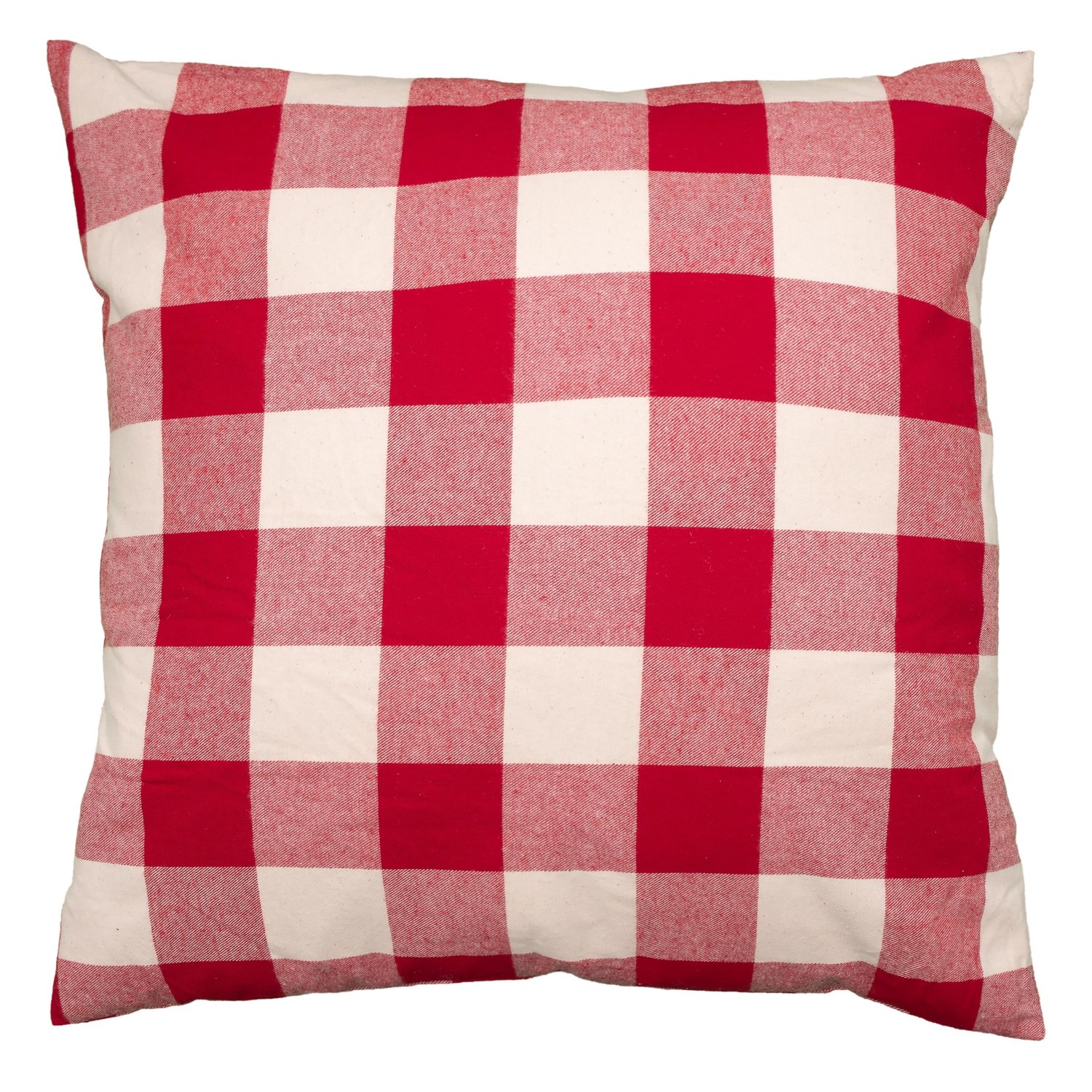 Spencer Oversized Buffalo Plaid Red and Cream Throw Pillow 24×24