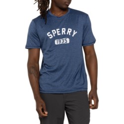 Sperry Graphic Rash Guard - UPF 30, Short Sleeve in Dress Blue