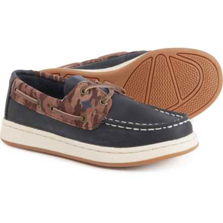Sperry Little Boys Cup II Boat Shoes - Leather in Tan/Navy