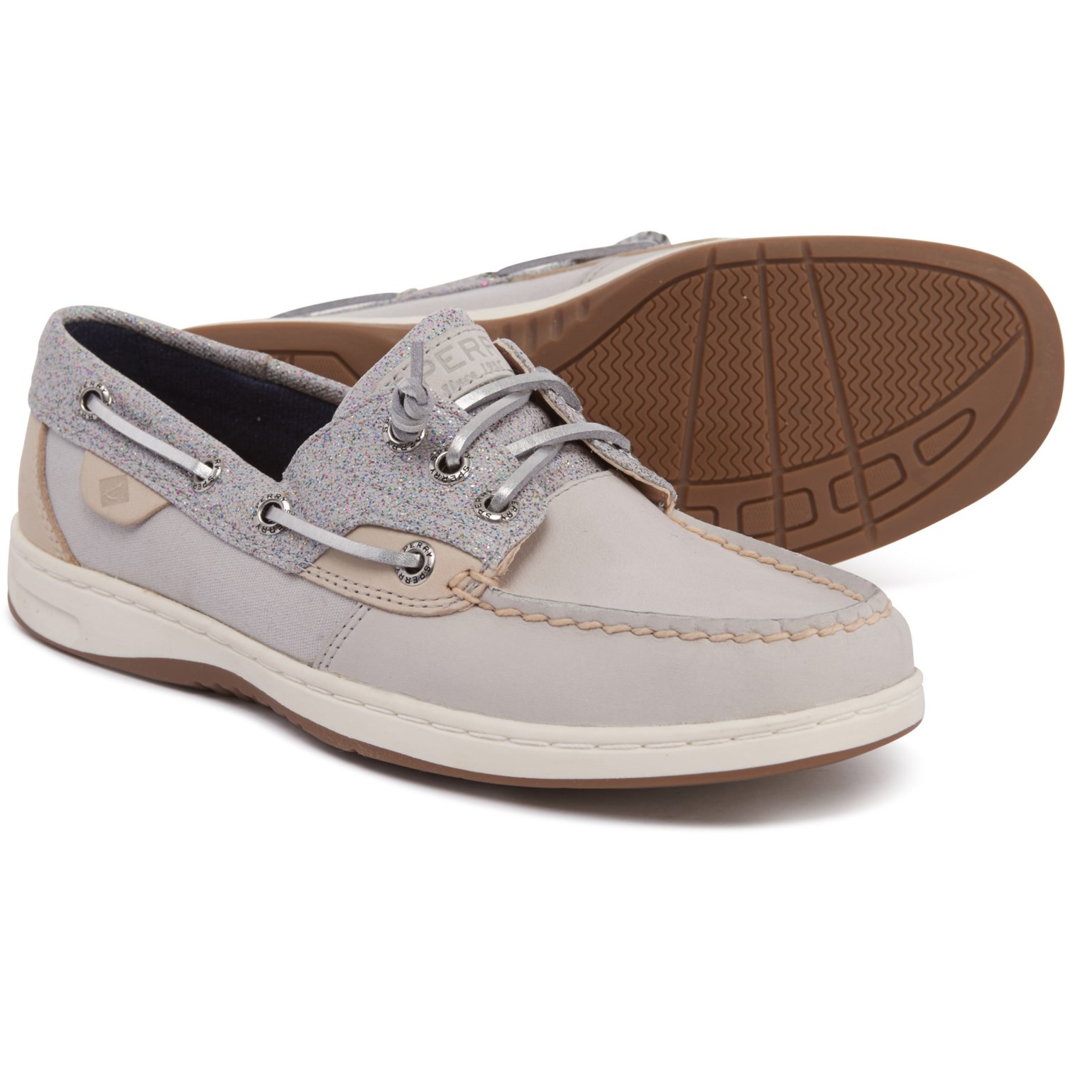 grey boat shoes