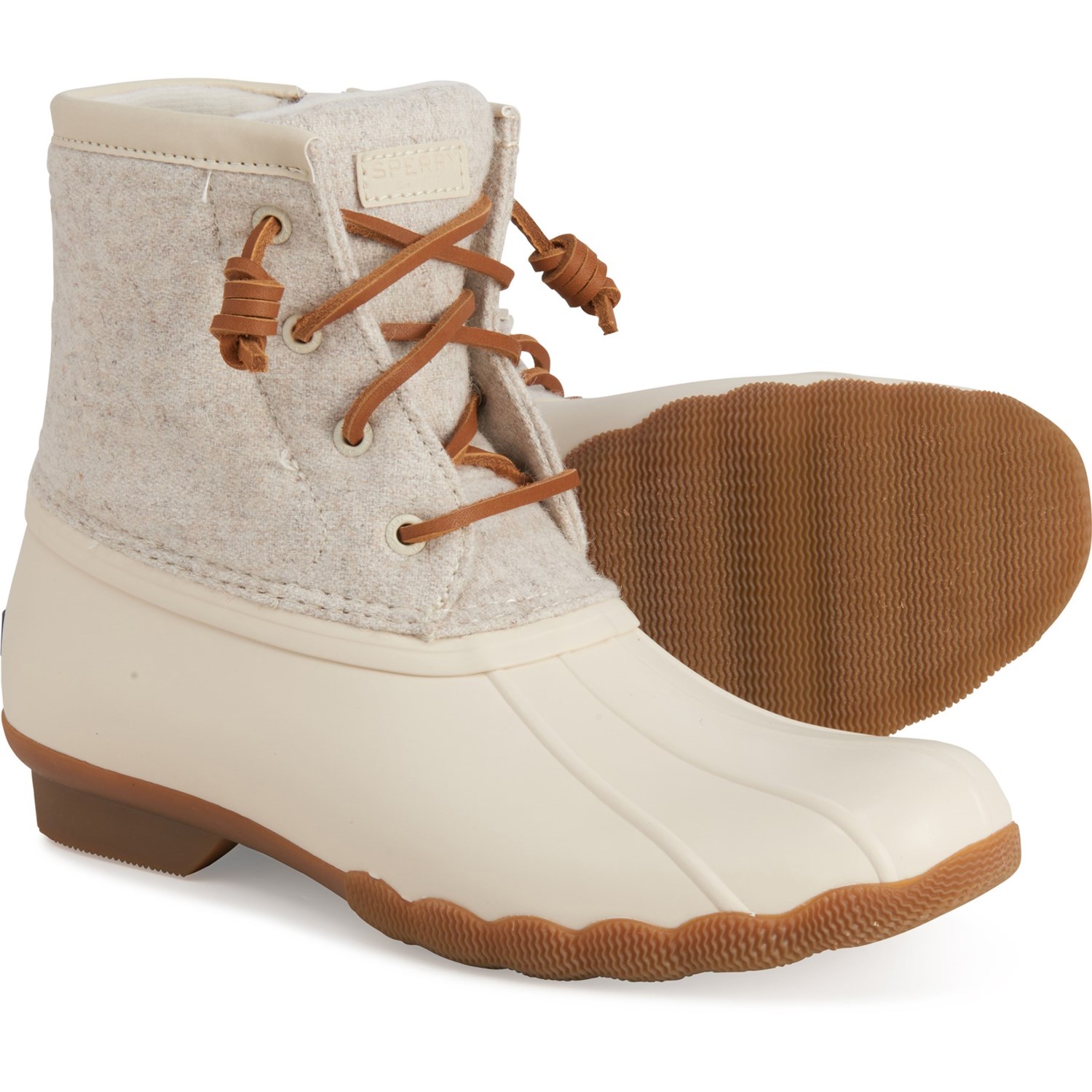off white sperry boots