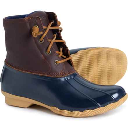 Sperry Saltwater Duck Boots - Waterproof (For Women) in Tan/Navy