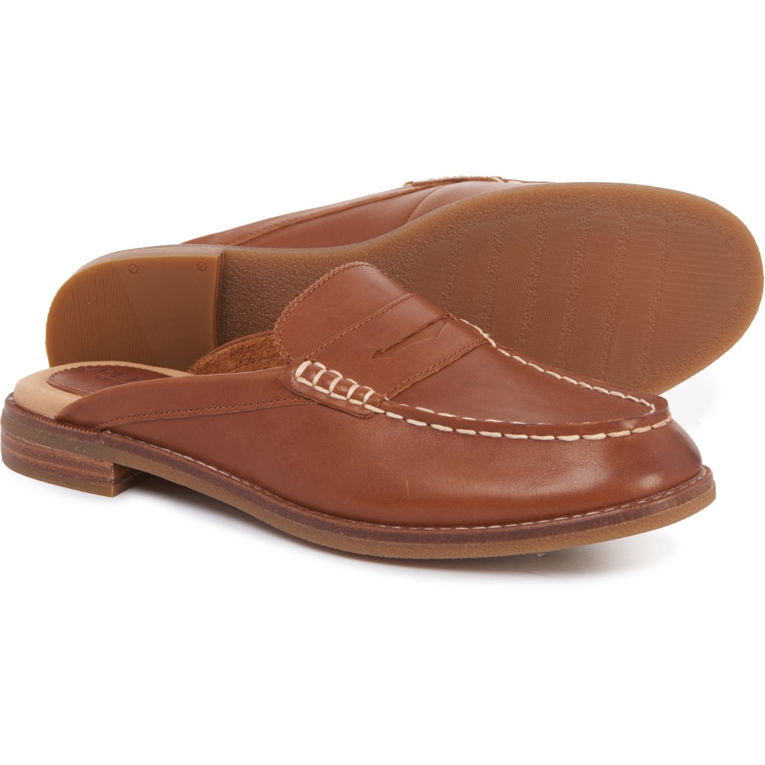 brown leather mule shoes