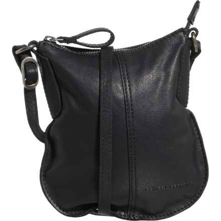 SPIKE AND SPARROW Mini Flat Crossbody Bag - Leather in Blk