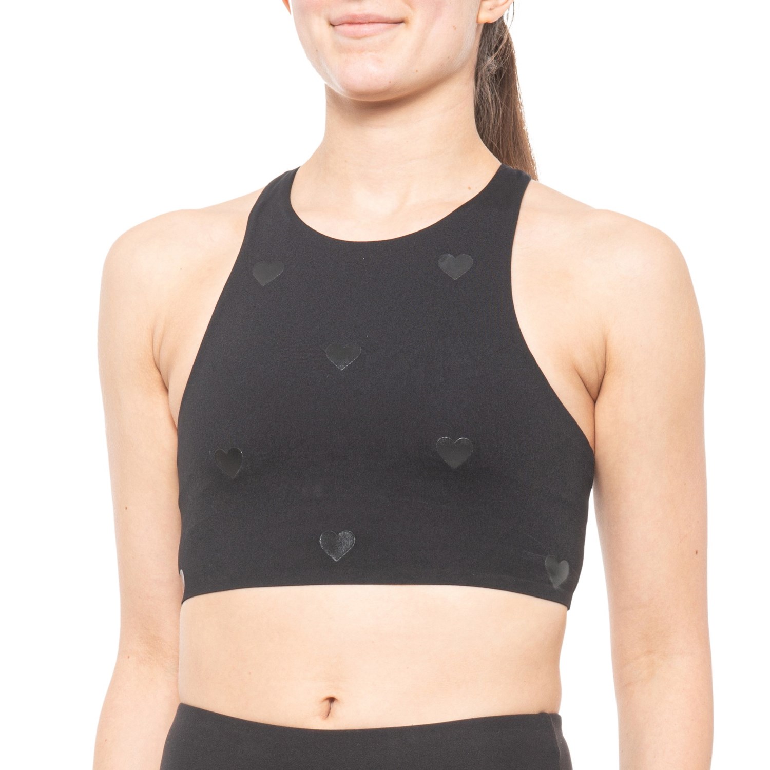 black high neck sports bra