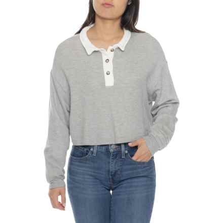 Spiritual Gangster Nichols Henley Sweatshirt in Heather Grey