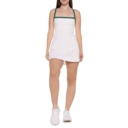 SPLITS59 Monah Rigor Dress - Built-In Liner, Sleeveless in White/Arugula