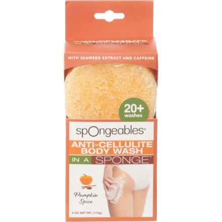 SPONGEABLES Pumpkin Spice Anti-Cellulite Body Wash Sponge - 4 oz. in Pumpkin Spice
