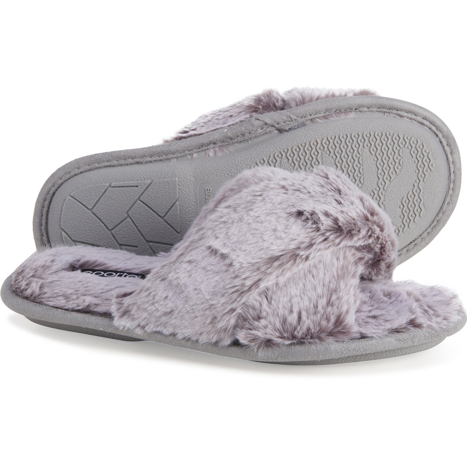 Sporto Faux-Fur Cross-Band Slippers (For Women) - Save 61%