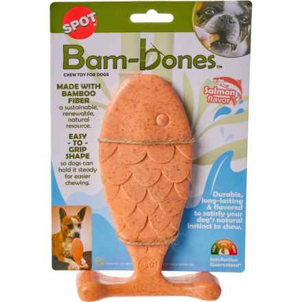 Spot Bam-bone Fish Dog Toy - 7” in Salmon