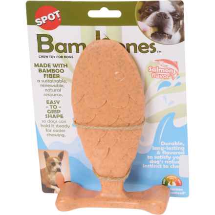 Spot Bam-bone Fish Dog Toy - 7” in Salmon