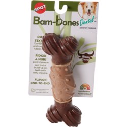 Spot Bambone Dental Bone Dog Chew Toy - 8” in Bison