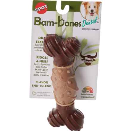Spot Bambone Dental Bone Dog Chew Toy - 8” in Bison