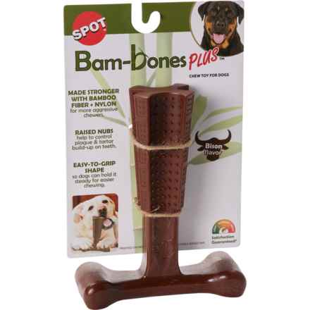 Spot Bambone Plus Chew Dog Toy - 7” in Bison