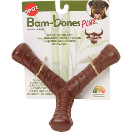 Spot Bambone Plus Tripod Chew Dog Toy - 8” in Bison