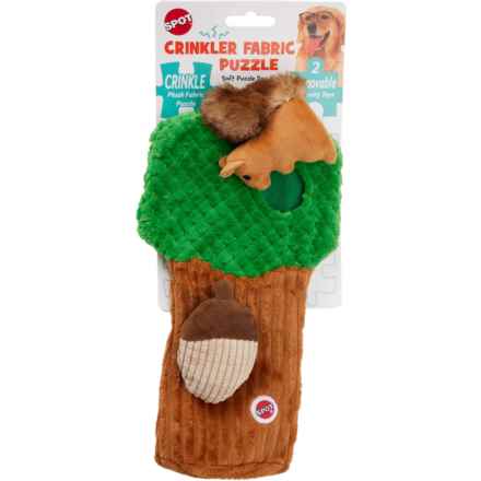 Spot Crinkler Burrow Puzzle Log Dog Toy - 12x6.5” in Log