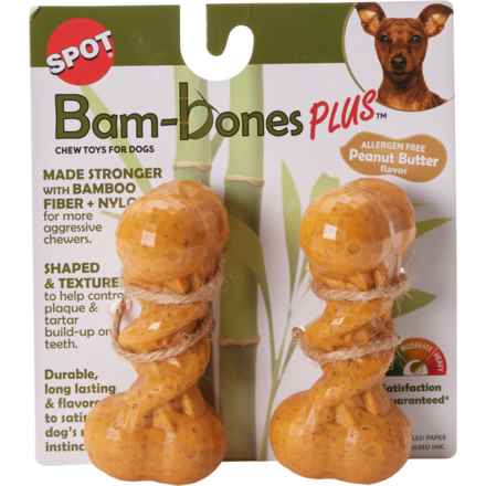 Spot Twist Bones Dog Chew Toy - 2-Pack, 4” in Peanut Butter
