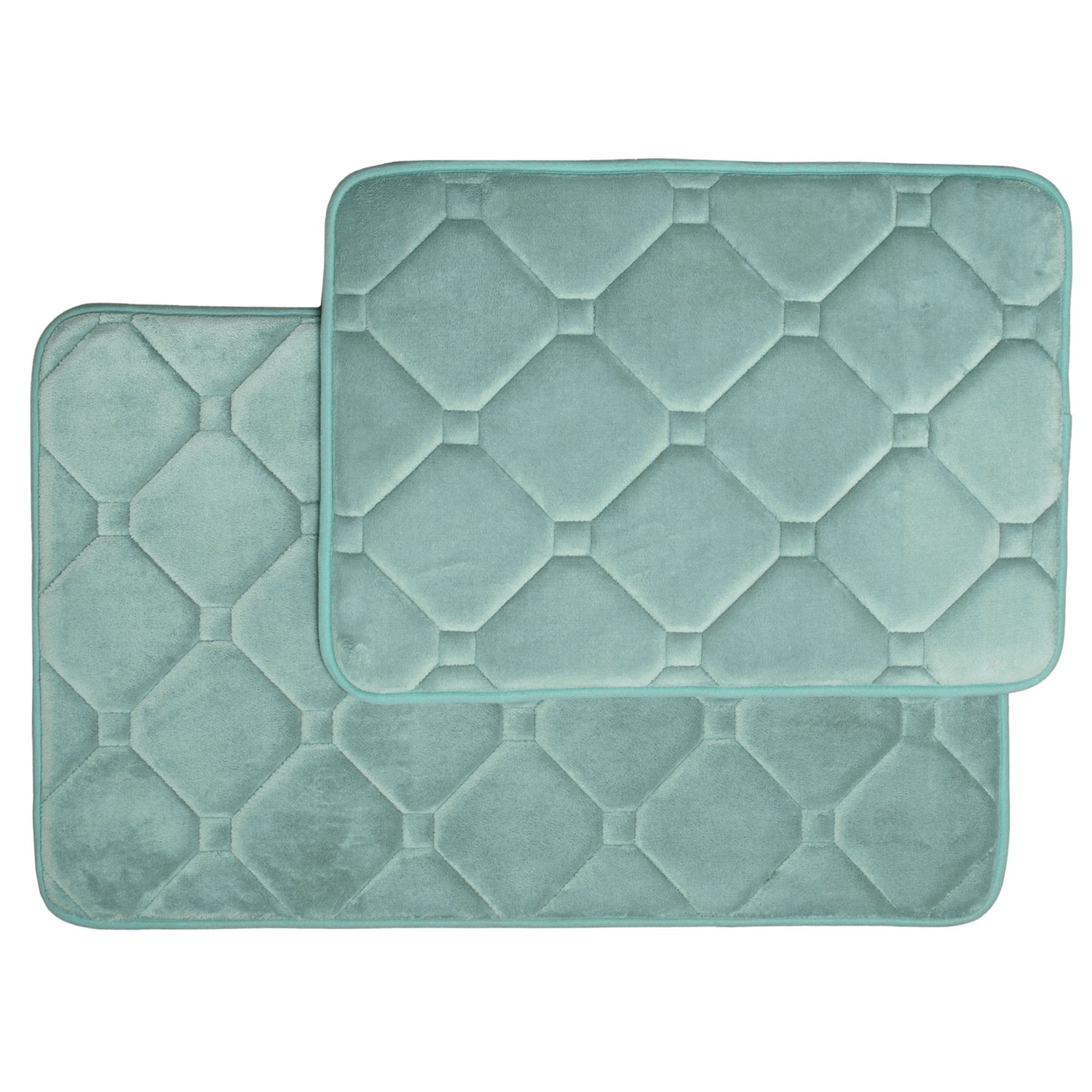 Springville Albany MemoryFoam Textured Bath Mats 2Pack, Teal