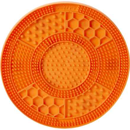 Spunky Pup Lick Pad for Pets in Orange Round